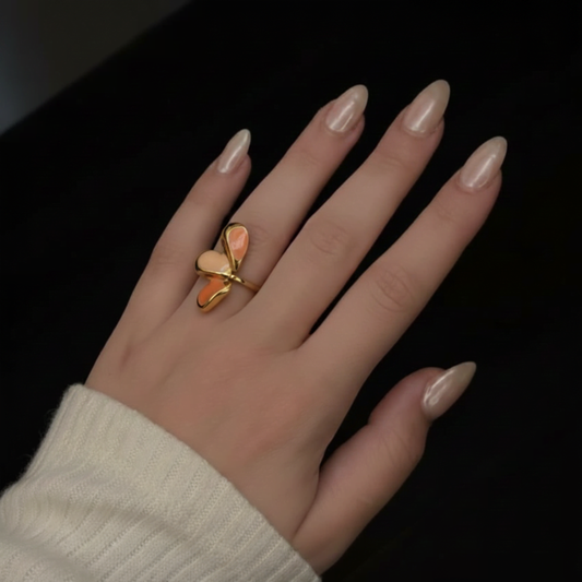 Pastel Enamel Butterfly Ring