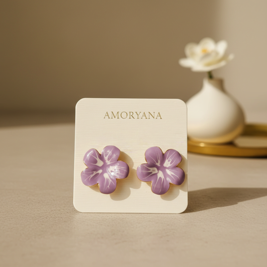 Violet Petal Earrings